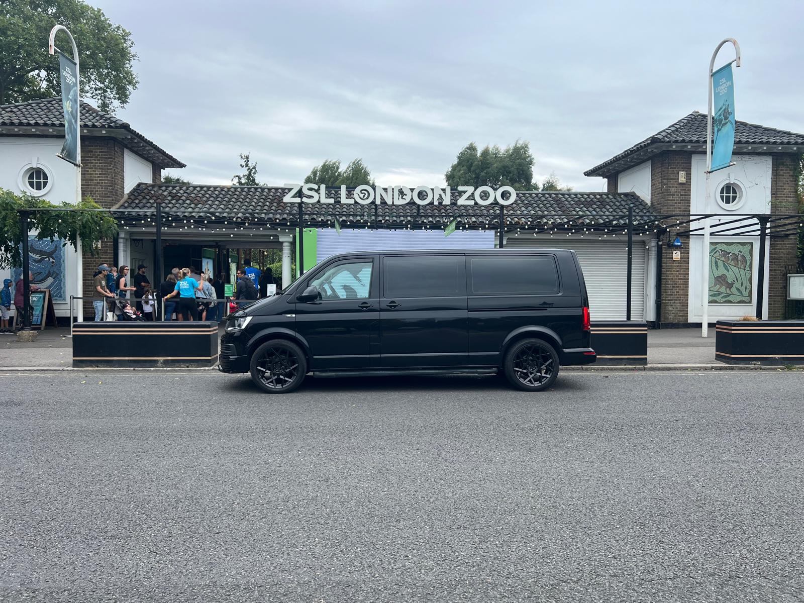 DJ London Tours van outside ZSL London Zoo